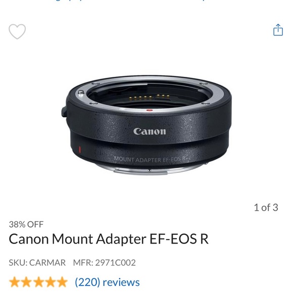 Canon Mount Adapter EF-EOS R. Like new.
